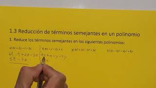 13 reducción de términos semejantes en un polinomio numeral 1 literales e f g h [upl. by Ademla945]