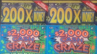 🔥200X THE MONEY AND 2000 CASH CRAZE GEORGIA LOTTERY SCRATCH SESSION LIKE COMMENT SUBSCRIBE SHARE🫡💯YA [upl. by Jarvey]