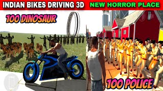 Indian Bikes Driving 3d  New Horror Place 100 Dinosaur  Funny Gameplay Indian Bikes Driving 🤣🤣 [upl. by Goeselt541]