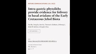 Intragastric phytoliths provide evidence for folivory in basal avialans of the Early  RTCLTV [upl. by Roma]