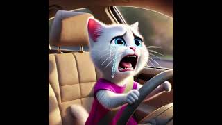 Kitten Drives Car 🚗 to chase Train 🚂 Shocking Car Crash 🙀 ai catvideos cats [upl. by Brady]