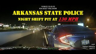 Arkansas State Police pursuit  PIT at 130 MPH sends HONDA CIVIC rolling amp tumbling down Interstate [upl. by Amedeo]