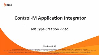 ControlM Application Integrator Job Type Creation  REST API [upl. by Yluj607]