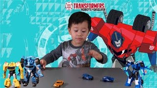 Трансформеры Бамблби Стилджо Стронгарм Обзор от Вовочки Transformers Robots in disguise [upl. by Mayyahk778]