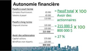 Ratio dautonomie financière Dette  Équité [upl. by Nwahsor]