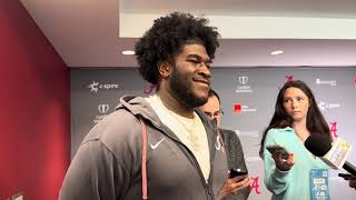 Alabama OL Tyler Booker Interview  Missouri Postgame [upl. by Queridas25]