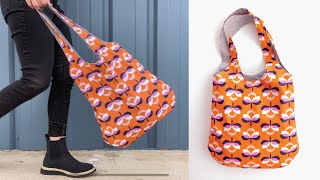 DIY REVERSIBLE BAG  FREE PATTERN • BOHO BAG • Beginner [upl. by Ynattir]