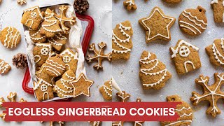 EGGLESS GINGERBREAD COOKIES NO EGGS NO MOLASSES  EASY CHRISTMAS COOKIES RECIPE WITH ICING [upl. by Nauqas]