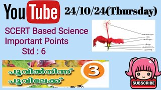 SCERT Based Science Important PointsStd6 Ch3 പൂവിൽ നിന്ന് പൂവിലേക്ക് SJ A Square Academy [upl. by Hanna]