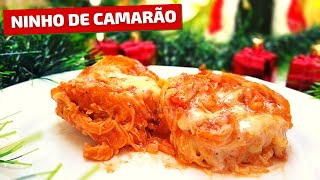 MACARRÃO NINHO DE CAMARÃO NO FORNO  Receitas de Natal  Carolina Gaspar [upl. by Atihcnoc]