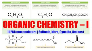 07 IUPAC Nomenclature  Sulfonic Nitro Cyanide Amines  Organic Chemistry 01  IUPAC System [upl. by Nari959]