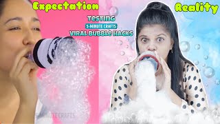 TESTING OUT VIRAL BUBBLE HACKS Expectation vs Reality by 5 minute crafts  Jennis Hacks [upl. by Eirrej]