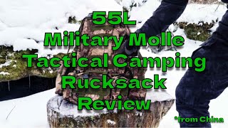 55L Military MOLLE Tactical Camping Outdoor Rucksack Review [upl. by Nevile]