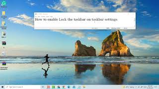 How to enable Lock the taskbar on taskbar settings [upl. by Thorne839]