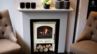 Cream Wood Burner Style Traditional Bioethanol Stove with Logs by Bio Fires [upl. by Garrek]