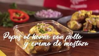 ¿Cómo hacer Papas al horno con pollo y crema de mostaza [upl. by Pope462]