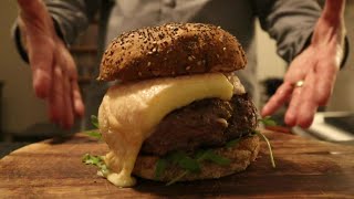 The Munster Burger Alsace Cheese and Beef  Jans Kitchen  Jan Tom Yam [upl. by Eiramadnil]