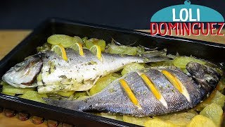 Dorada al horno con patatas ESPECIAL PARA NAVIDAD Receta fácil Loli Domínguez [upl. by Chlo]