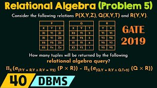 Relational Algebra Solved Problem 5 [upl. by Llert]