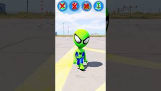 GTA 5 BABY GREEN SPIDERMAN VS MINIONS ZOMBIE IRONMAN BIKE JUMP CHALLENGE 🫨 shorts gta5 [upl. by Gabbert]