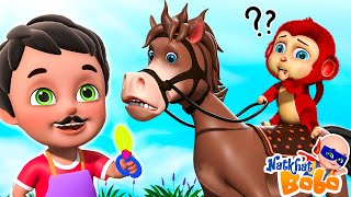 Lakdi Ki Kathi Kathi Pe Ghoda  Chal Mere Ghode  Hindi Nursery Rhymes amp Kids Song Balgeet Kavita [upl. by Ellmyer]