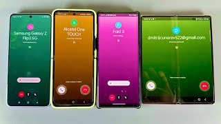 Application Google Meet  Four Phones Incoming Call  Samsung Galaxy Fold 2 vs Samsung Z Flip 3 5G [upl. by Eresed]