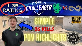 ⫷CS2 POV HIGHLIGHTS⫸ S1mple  ESL Challenger Katowice 2024  Falcons vs Eternal Fire  map1 Dust2 [upl. by Atteugram649]