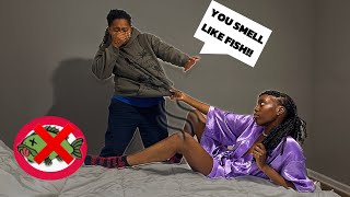 SMELLING LIKE FISH PRANK TO GET MY GIRLFRIEND REACTION EXTREMELY FUNNY😂🐟 [upl. by Annabelle]