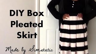 DIY Box Pleated Skirt Tutorial [upl. by Herates]