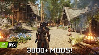 Is This Even Skyrim Anymore 3800 Mods Insane Graphics amp Gameplay Overhaul 4K60FPS [upl. by Helenka77]