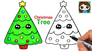 How to Draw a SUPER EASY Christmas Tree 🎄 [upl. by Oniliuqnart27]