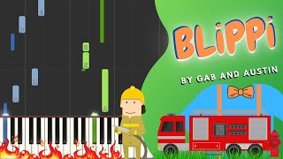 Blippi Fire Truck Piano FREE music sheet [upl. by Canty]