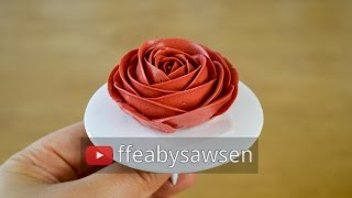 How to pipe the perfect buttercream roses  buttercream rose flower cake decorating tutorial [upl. by Ahsikam]