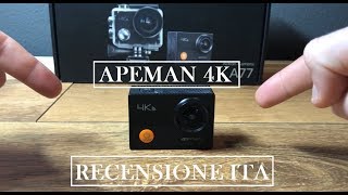 Apeman 4K A77 Recensione ITA  Caratteristiche Tecniche Menù e Funzioni dellAction Cam Economica [upl. by Ris313]