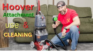 Hoover Power scrub Shampooer using the ATTACHMENTS cleaning couch and truck seats [upl. by Nol600]