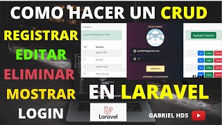 CRUD en Laravel Registrar Editar Mostrar Eliminar Login Descargar Código Fuente mysql [upl. by Hpsoj]