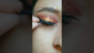 Brown glittery eye makeup tutorial😱 II shorts [upl. by Brenner406]