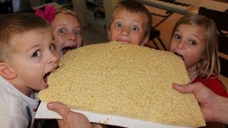 Worlds Largest Rice Krispie Treat  Math Skills with Rice Krispie [upl. by Lucais]