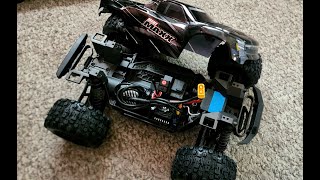 Mini Maxx with a Hobbywing Max10 combo on 2s wTSM reciever first test run [upl. by Aiva]