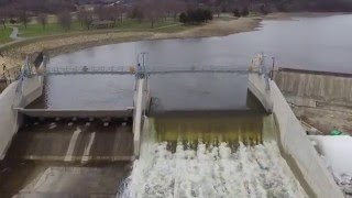 Byllesby Dam New Spillway Gates during 2016 Spring Flood Flows [upl. by Dorella]