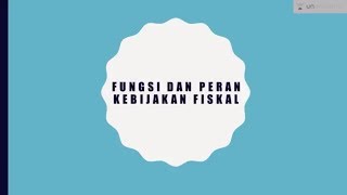 Fungsi Kebijakan Fiskal Ekonomi [upl. by Atinel]