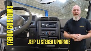 Jeep TJ stereo Upgrade  Head unit Speakers Subwoofer Amp installation and results [upl. by Cavanaugh]