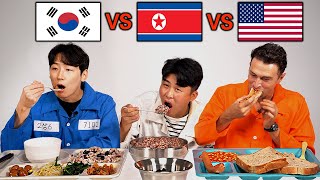 People Try Each Countrys PRISON Food For the First Time North Korea South Korea USA [upl. by Kamila]