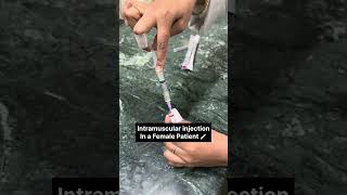 Intramuscular injection in a Female patientVentrogluteal injection Buttock Back injection nurses [upl. by Essie]