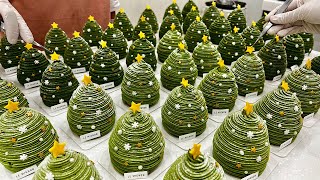 겨울 감성 듬뿍 디저트 장인의 크리스마스 트리 몽블랑 케이크 Amazing quality Christmas tree mont blanc cake making [upl. by Stoddard844]