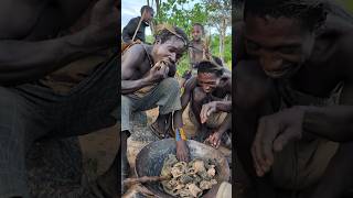 its incredible Cookies Meals🤤See Hadza enjoy breakfast food 😋So delicious culture bushmen [upl. by Nythsa]