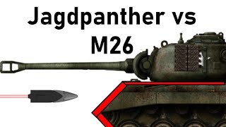 JAGDPANTHER vs M26 PERSHING  8002800m 88cm Pzgr3943 Armour Piercing Simulation [upl. by Esmaria]