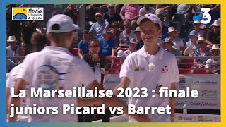 Mondial la Marseillaise à pétanque 2023  la finale juniors Picard contre Barret [upl. by Aihsenad]