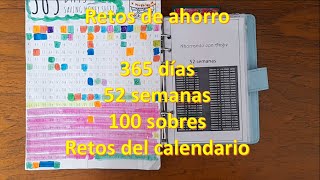 Retos de ahorro🤑 365 días📅 52 semanas💲 100 sobres💌 retos del calendario💰 [upl. by Neelyam]