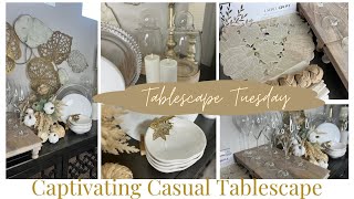 NEW CAPTIVATING CASUAL TABLESCAPE tablescapetuesday tabledecor autumn fall pumpkins glam [upl. by Tanhya481]